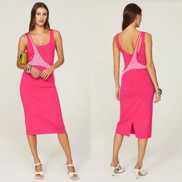 Esteban Cortazar Collective Pink Varsity Knit Dress - Size S - Picture 1 of 7